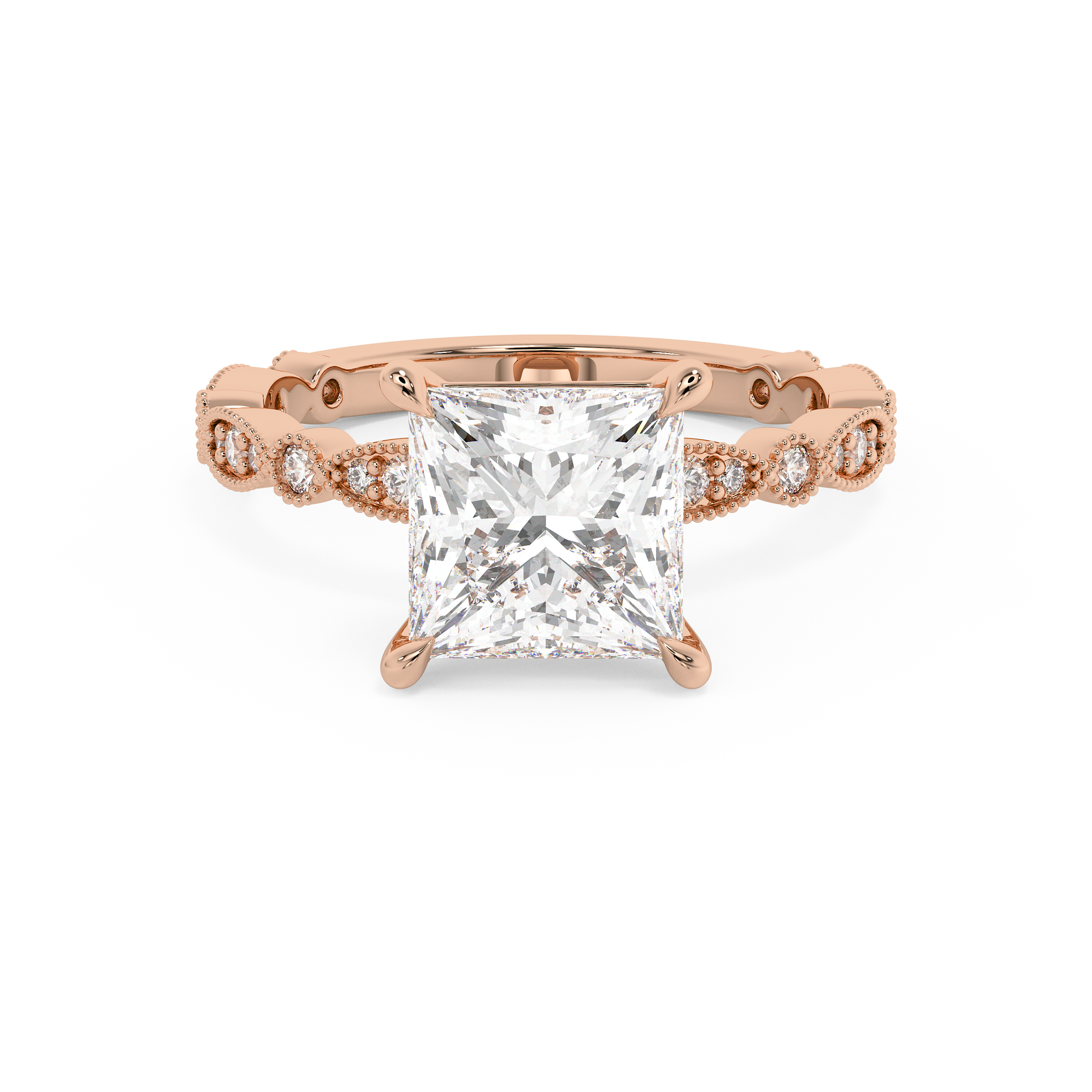 Emerald Solitaire Lab Grown Diamond Engagement Ring