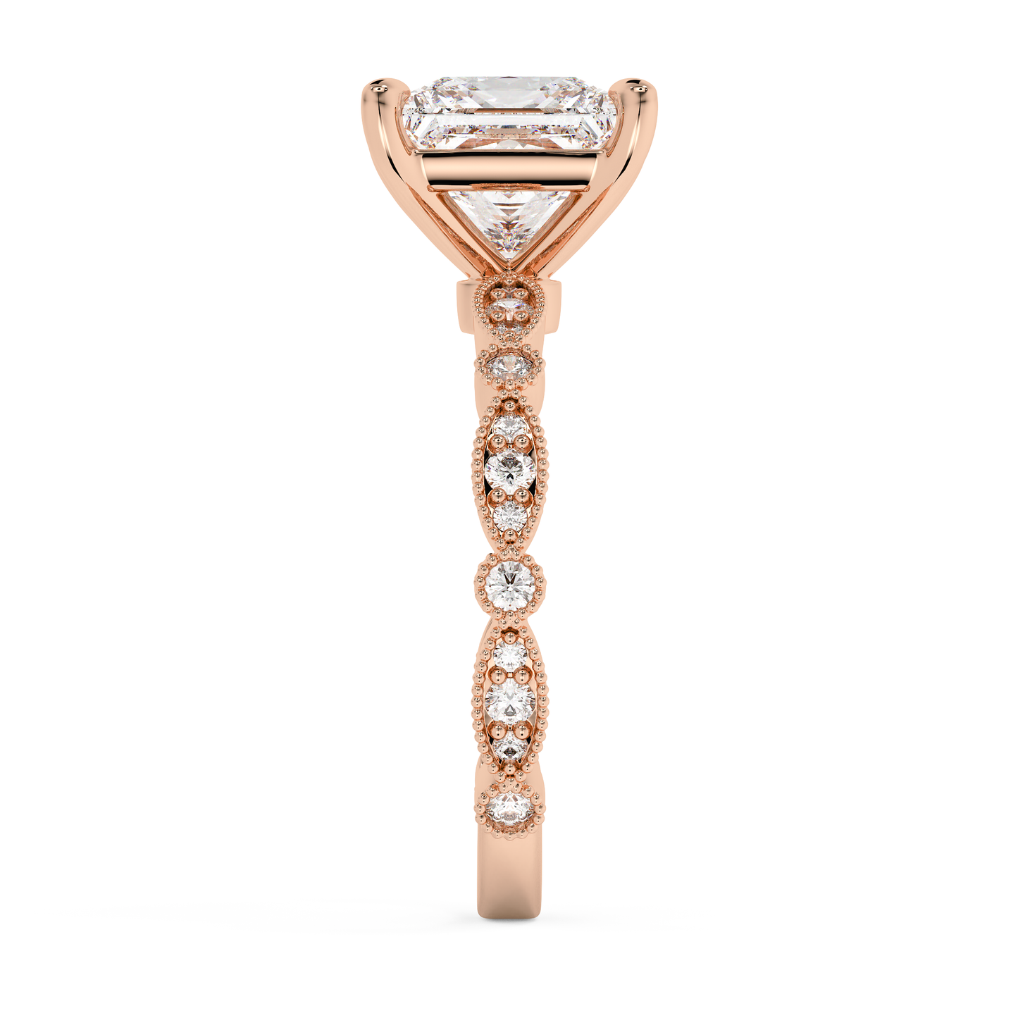Emerald Solitaire Lab Grown Diamond Engagement Ring