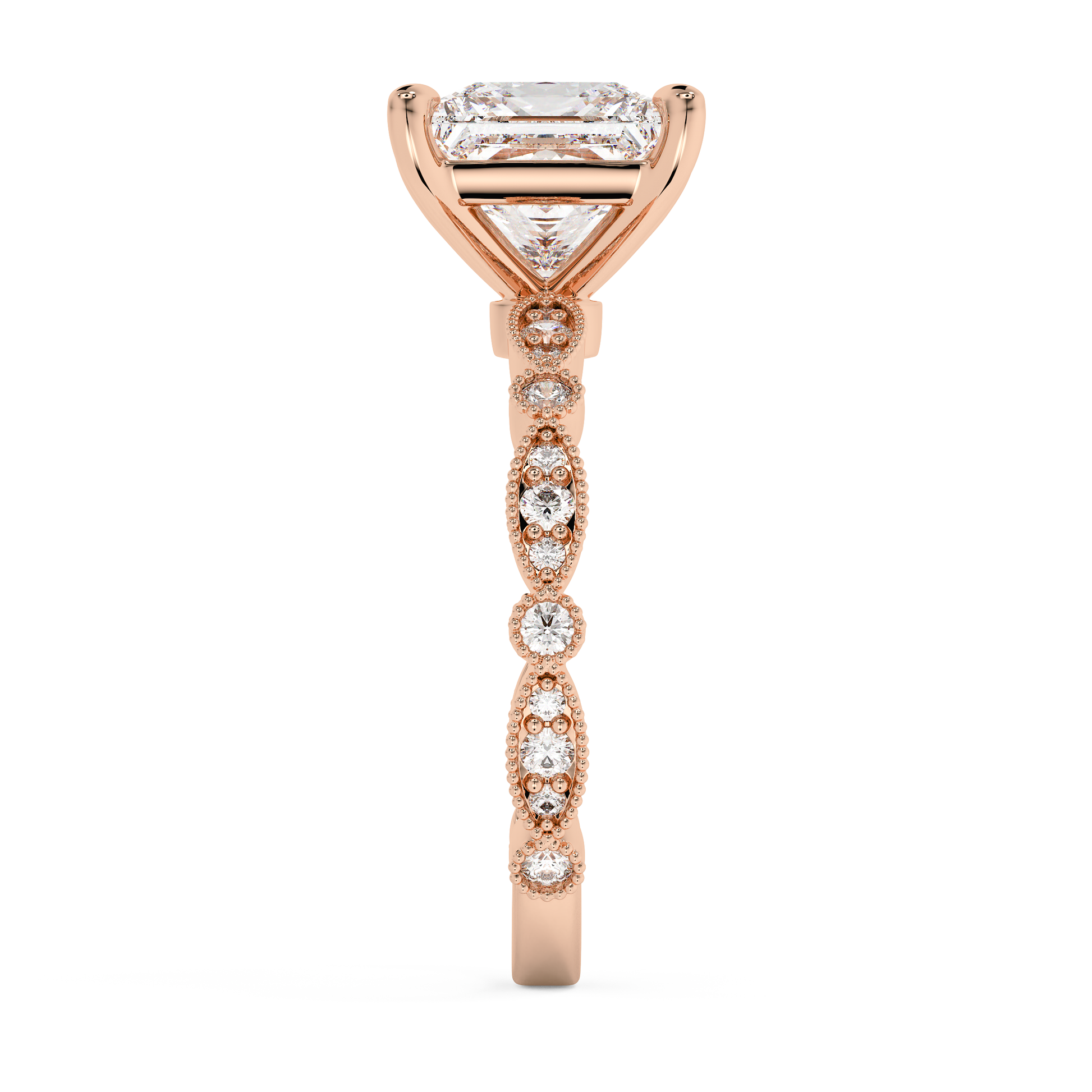 Emerald Solitaire Lab Grown Diamond Engagement Ring