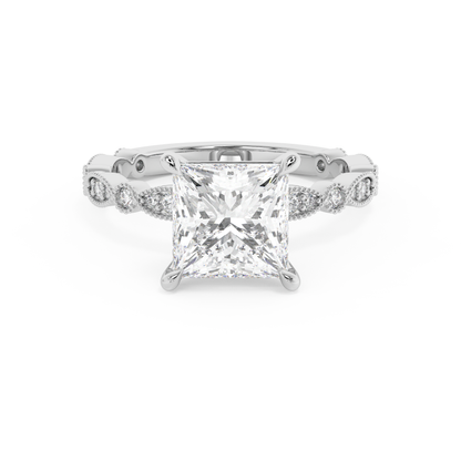 Emerald Solitaire Lab Grown Diamond Engagement Ring