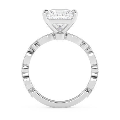 Emerald Solitaire Lab Grown Diamond Engagement Ring