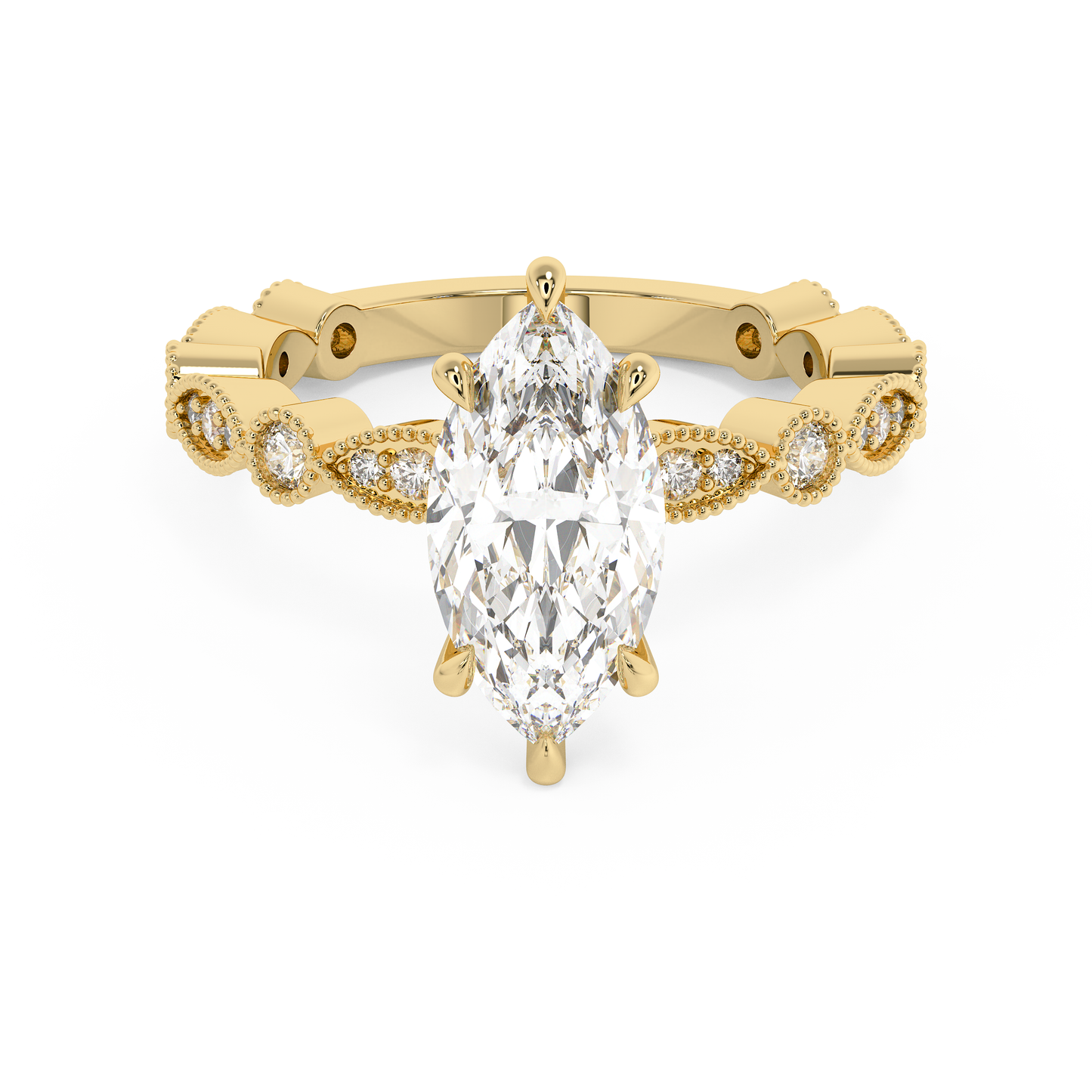 Emerald Solitaire Lab Grown Diamond Engagement Ring