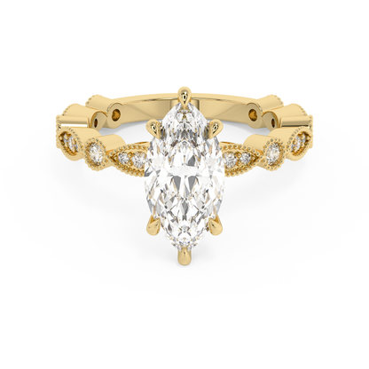 Emerald Solitaire Lab Grown Diamond Engagement Ring