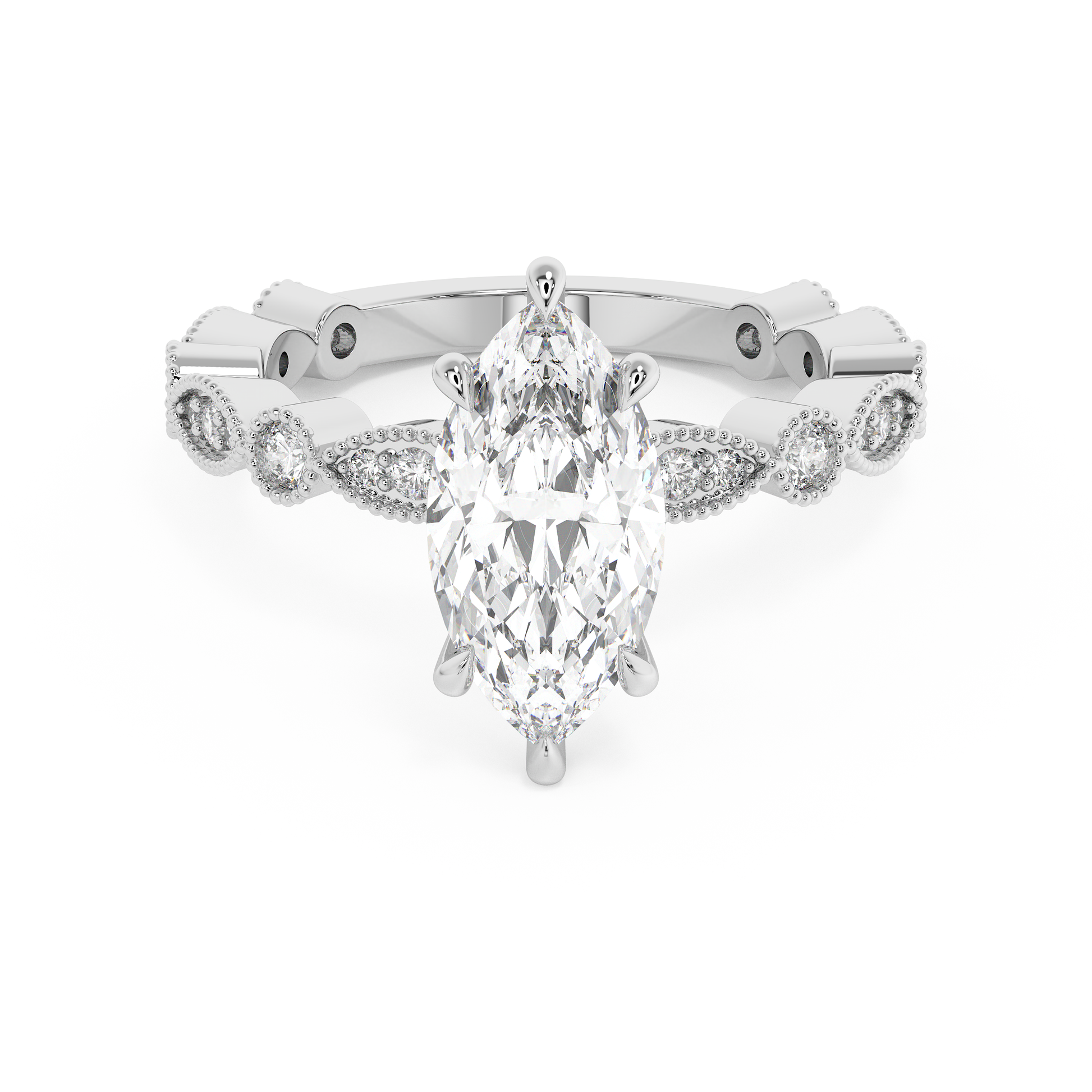 Emerald Solitaire Lab Grown Diamond Engagement Ring