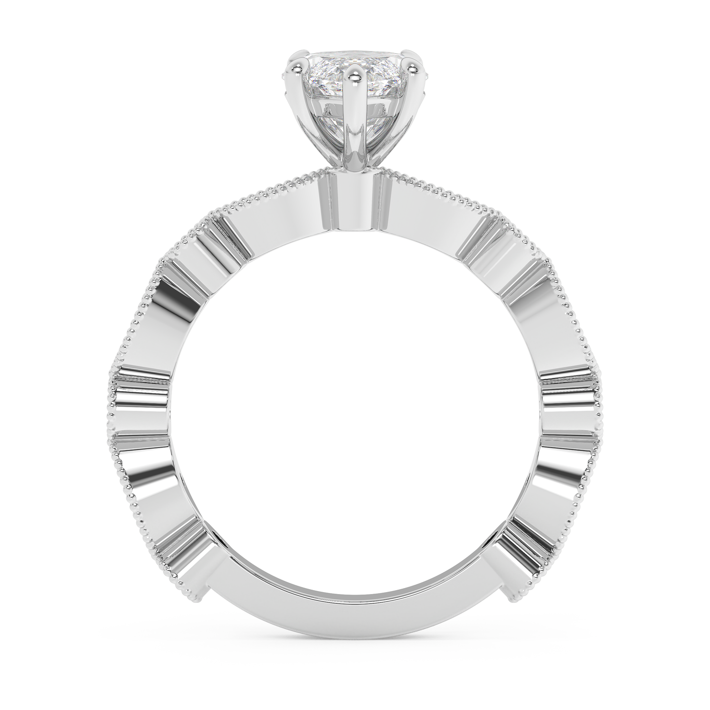 Emerald Solitaire Lab Grown Diamond Engagement Ring