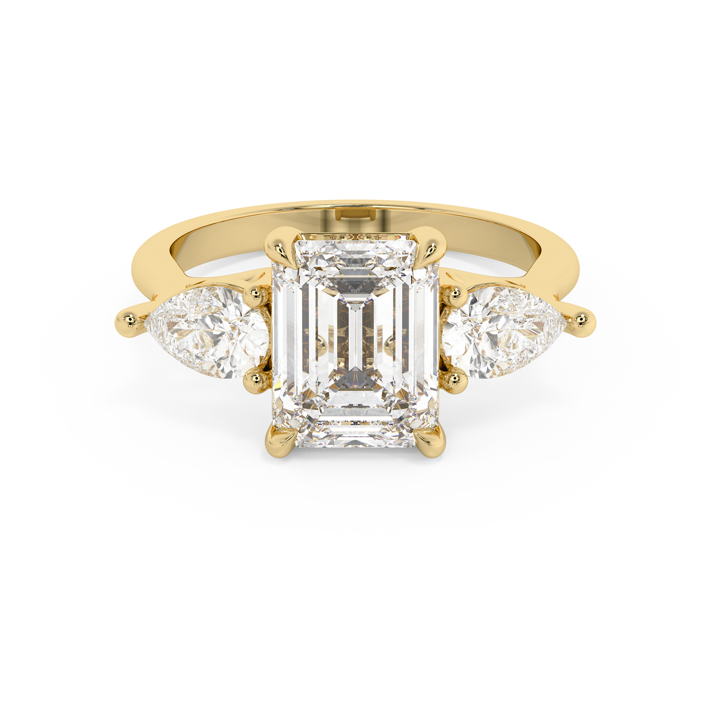 Emerald Solitaire Lab Grown Diamond Engagement Ring