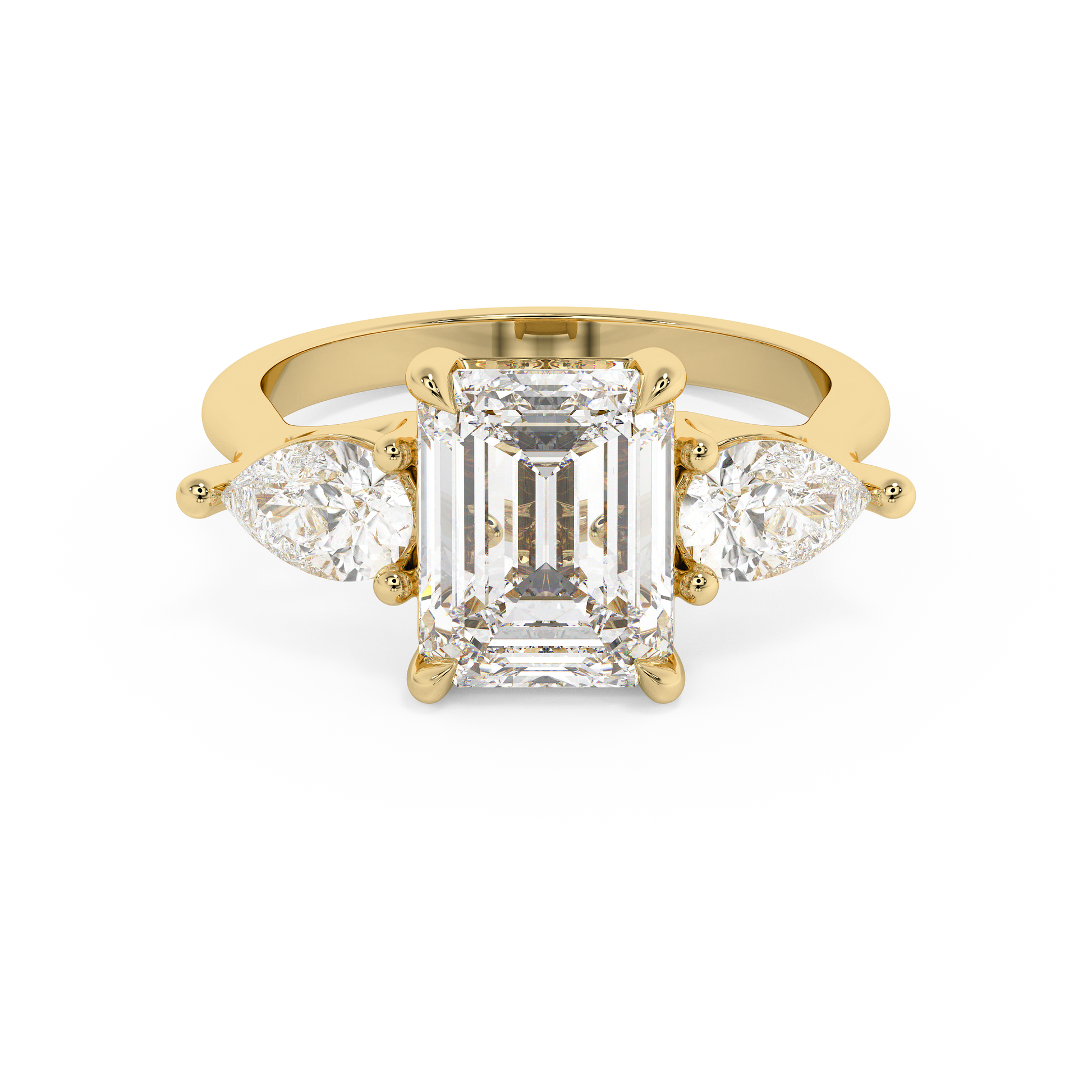 Emerald Solitaire Lab Grown Diamond Engagement Ring