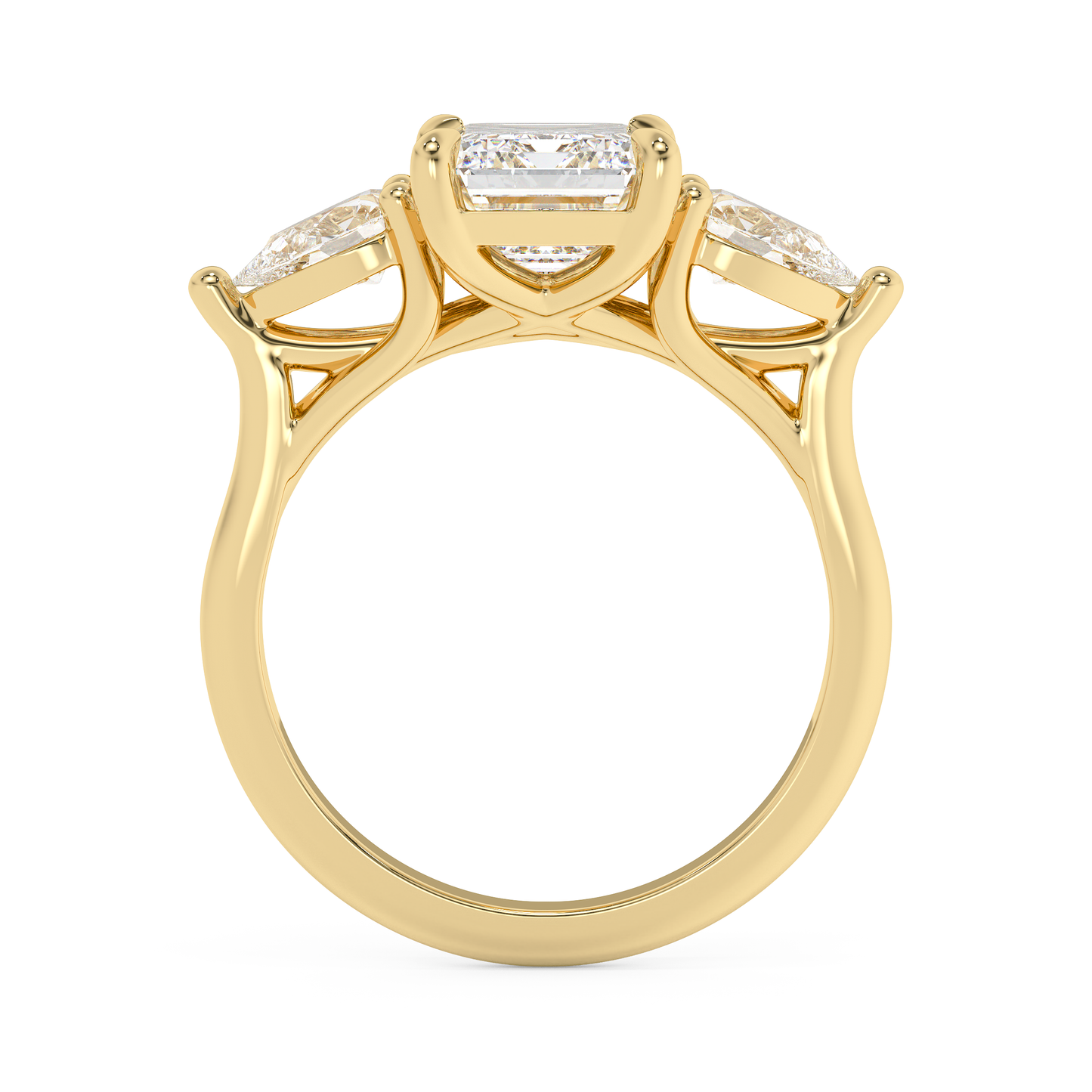 Emerald Solitaire Lab Grown Diamond Engagement Ring