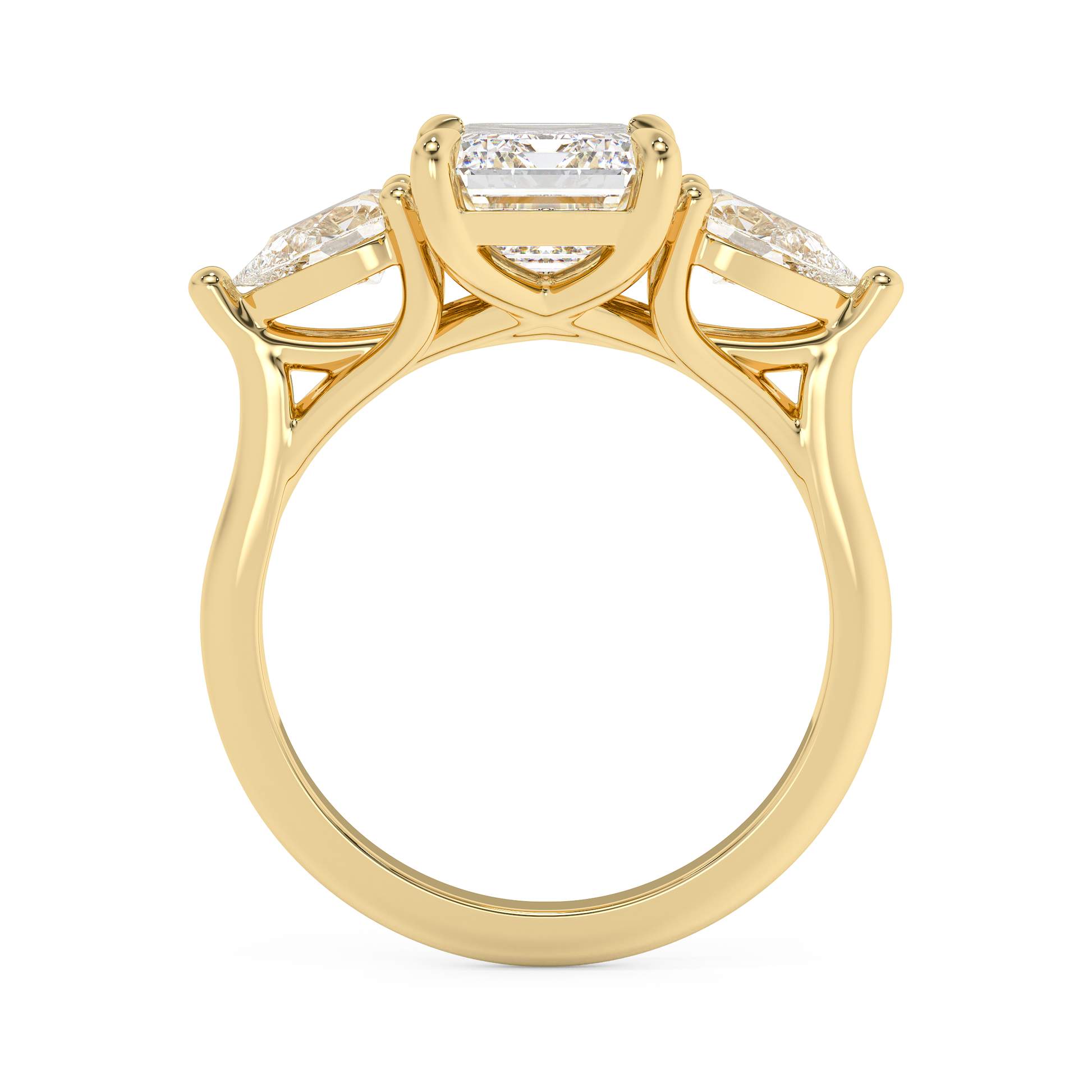 Emerald Solitaire Lab Grown Diamond Engagement Ring