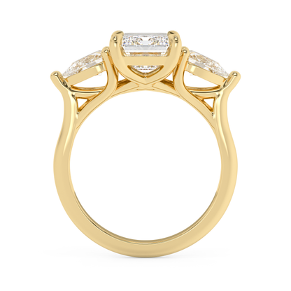 Emerald Solitaire Lab Grown Diamond Engagement Ring