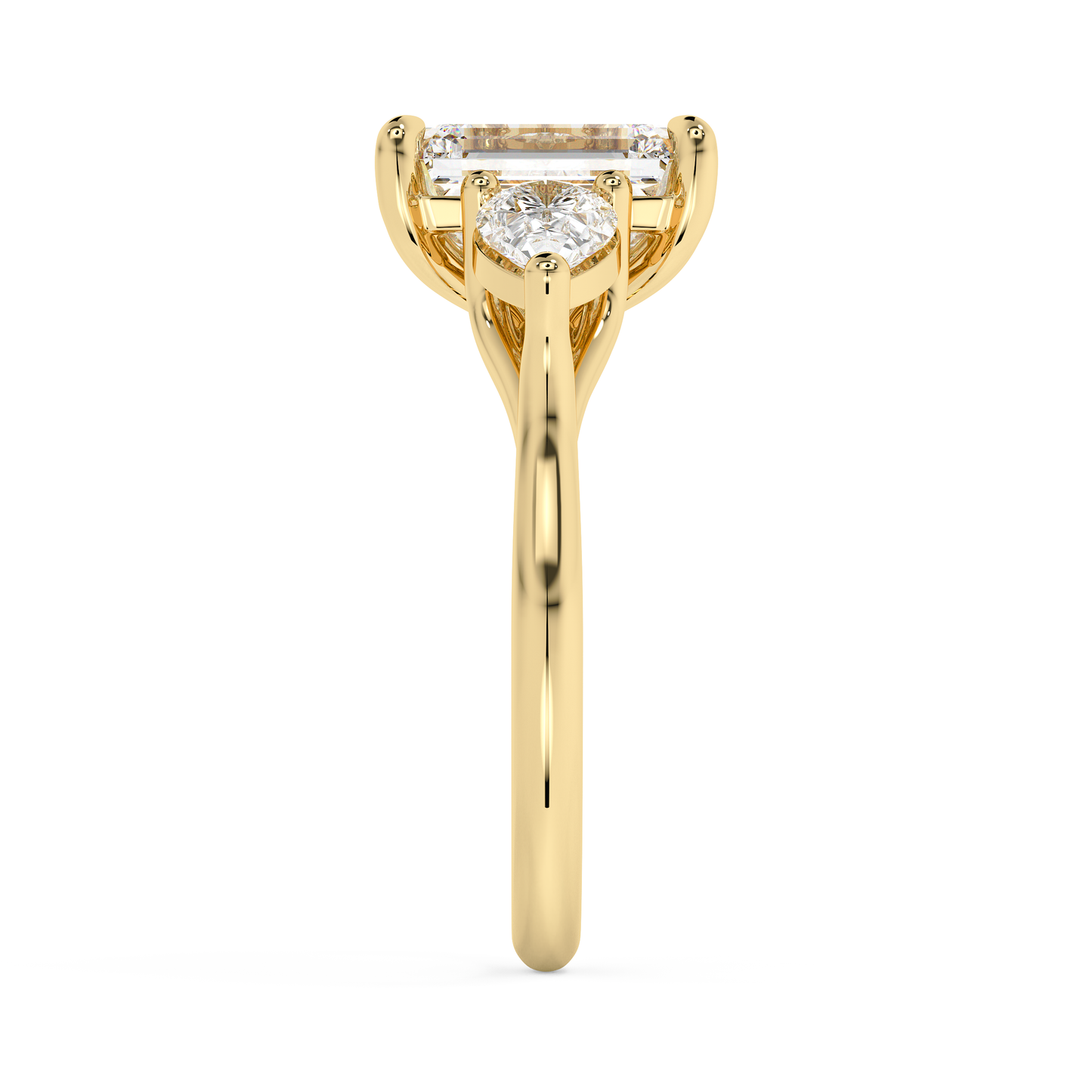 Emerald Solitaire Lab Grown Diamond Engagement Ring