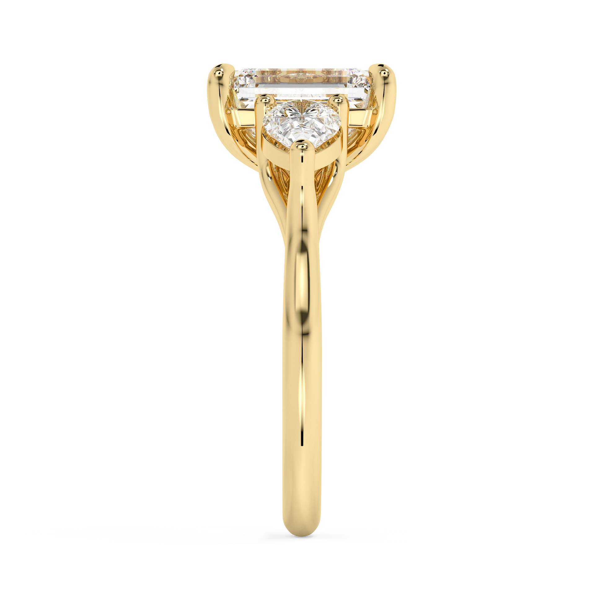 Emerald Solitaire Lab Grown Diamond Engagement Ring