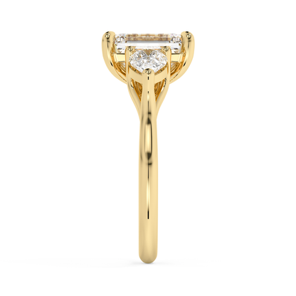 Emerald Solitaire Lab Grown Diamond Engagement Ring