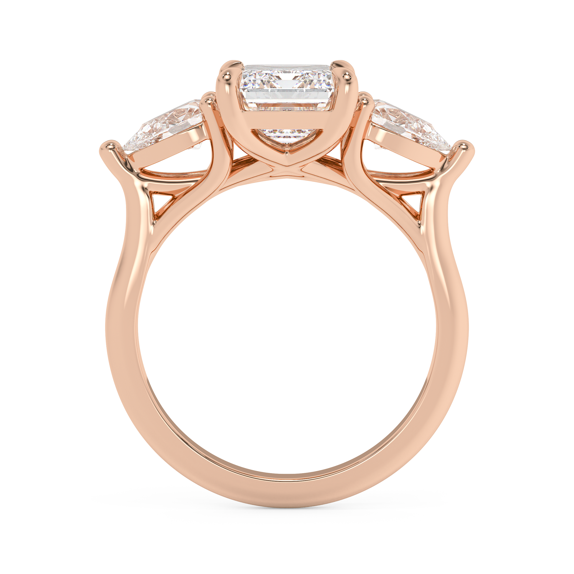 Emerald Solitaire Lab Grown Diamond Engagement Ring