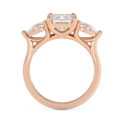 Emerald Solitaire Lab Grown Diamond Engagement Ring