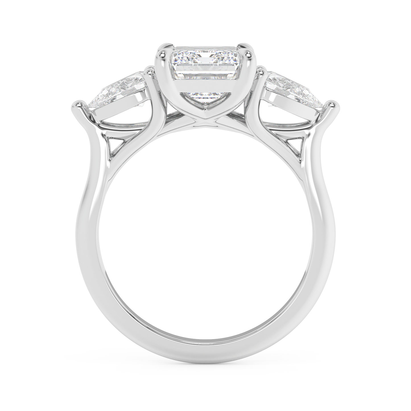 Emerald Solitaire Lab Grown Diamond Engagement Ring