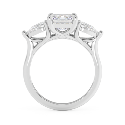 Emerald Solitaire Lab Grown Diamond Engagement Ring