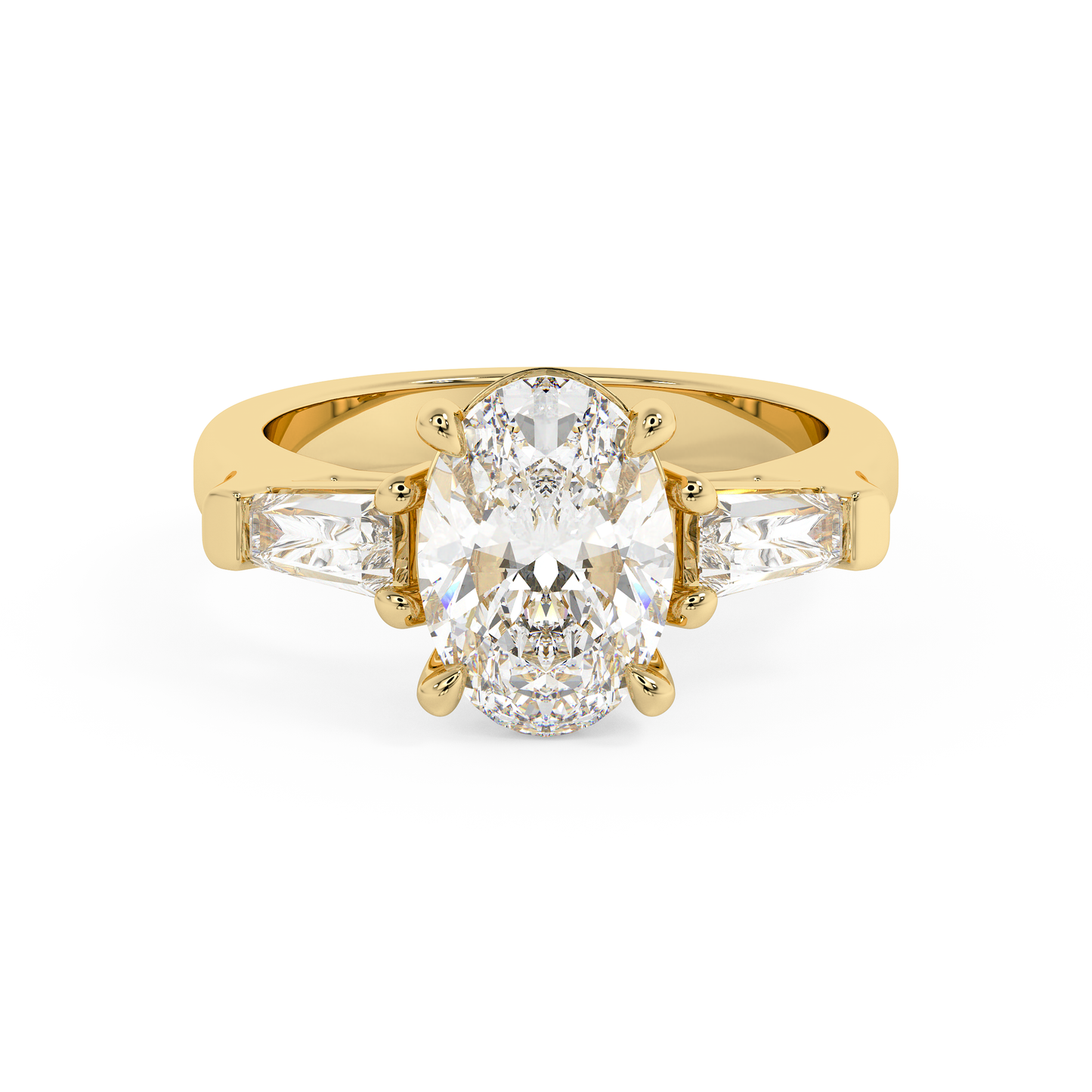 Emerald Solitaire Lab Grown Diamond Engagement Ring