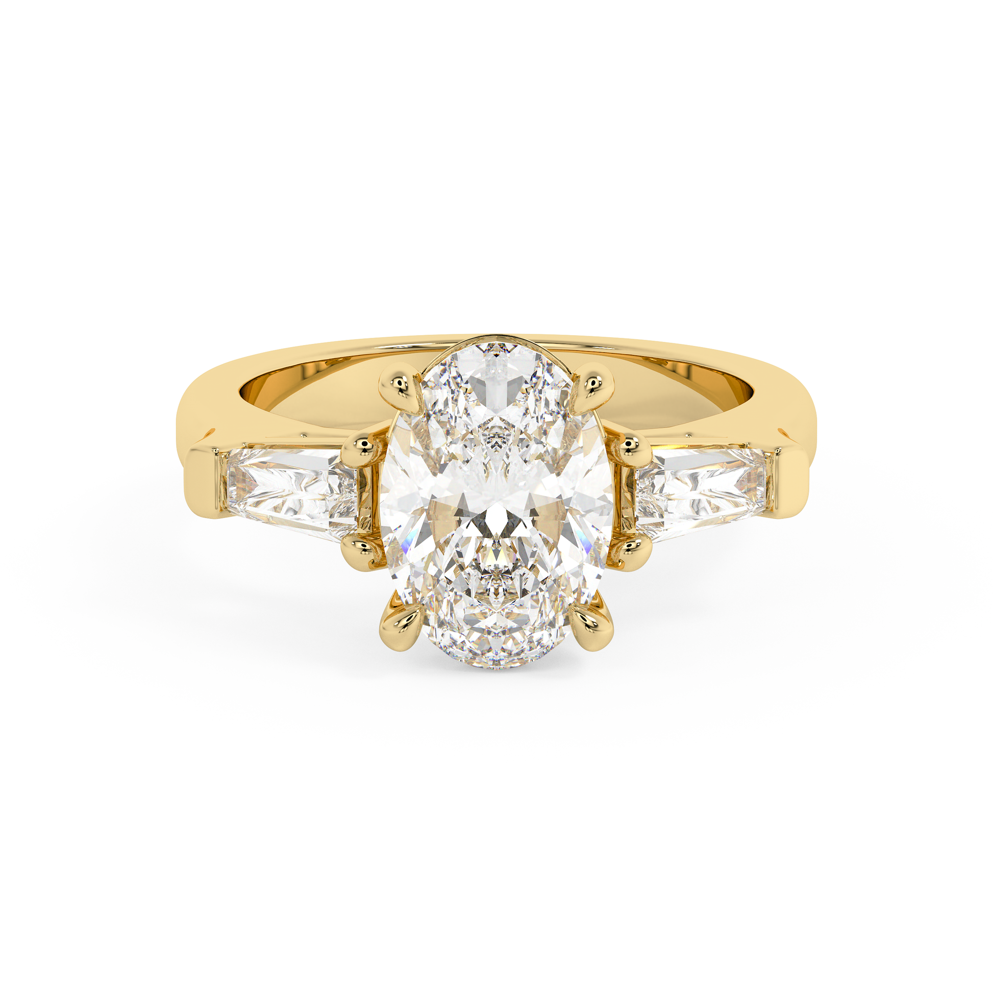Emerald Solitaire Lab Grown Diamond Engagement Ring