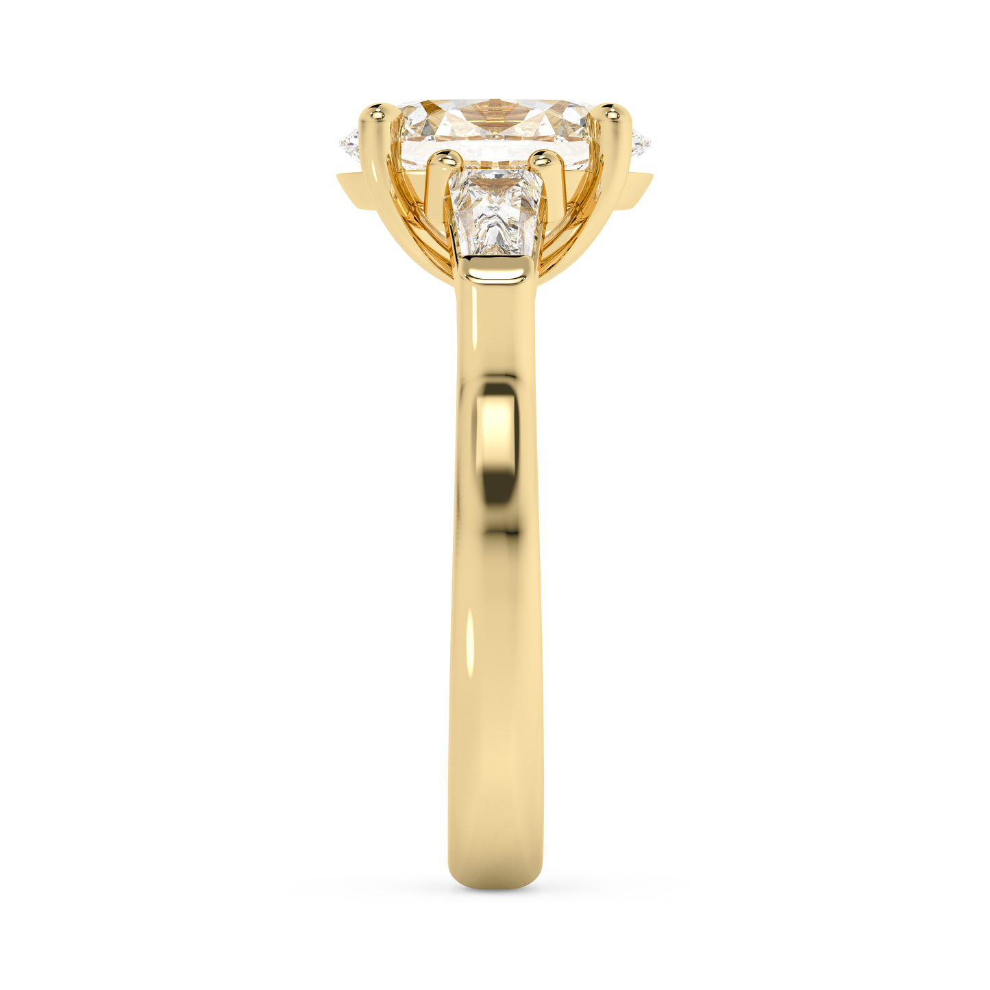 Emerald Solitaire Lab Grown Diamond Engagement Ring