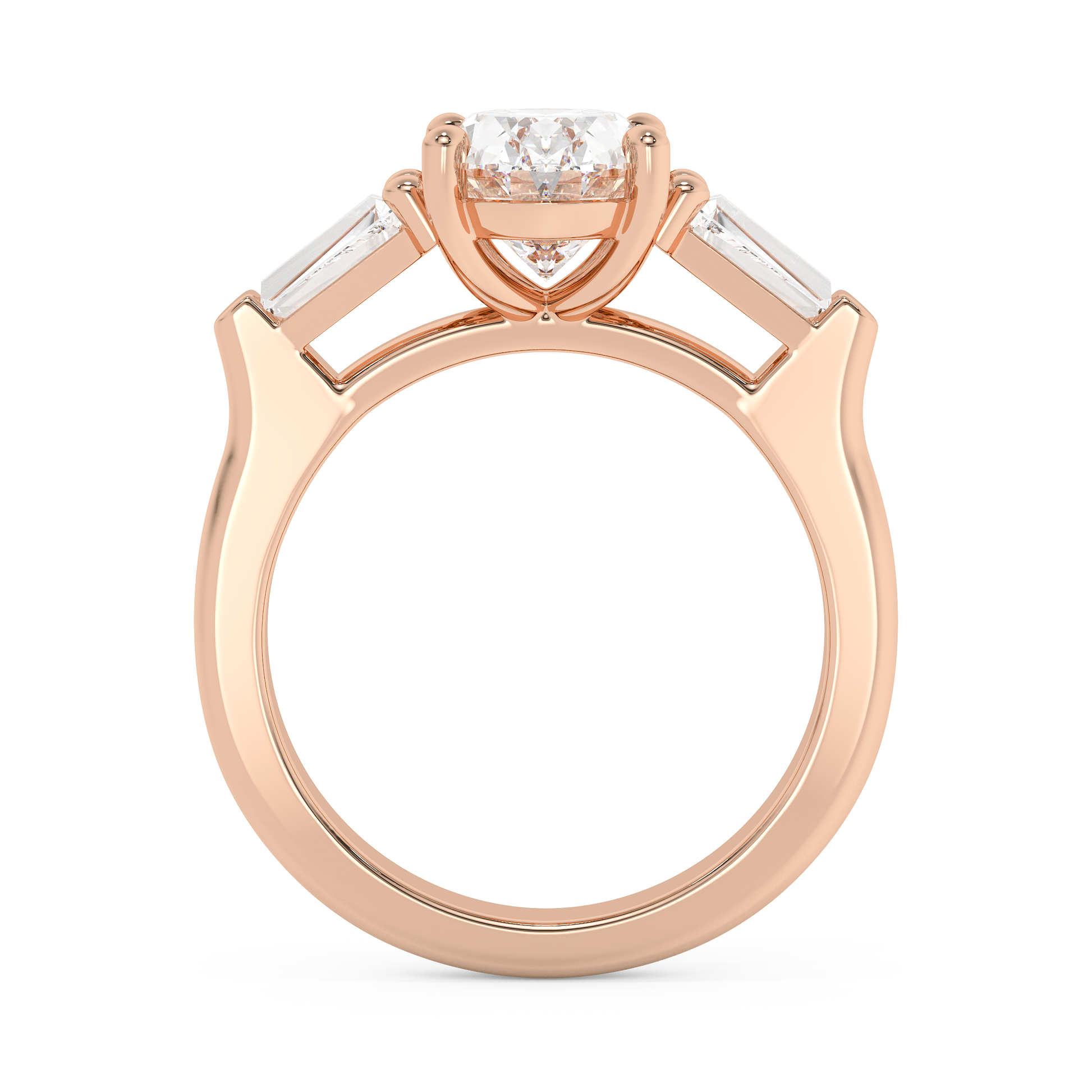 Emerald Solitaire Lab Grown Diamond Engagement Ring