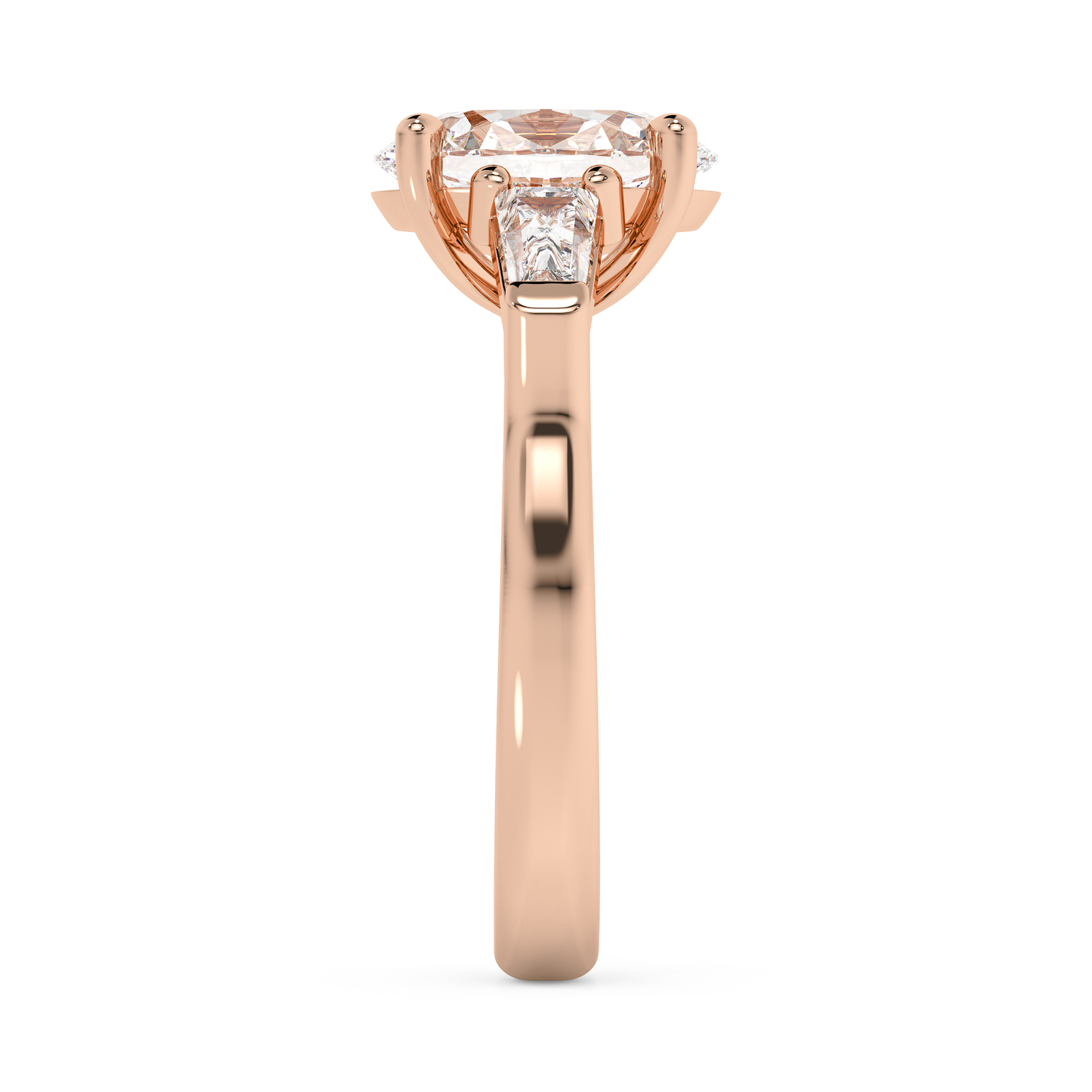 Emerald Solitaire Lab Grown Diamond Engagement Ring