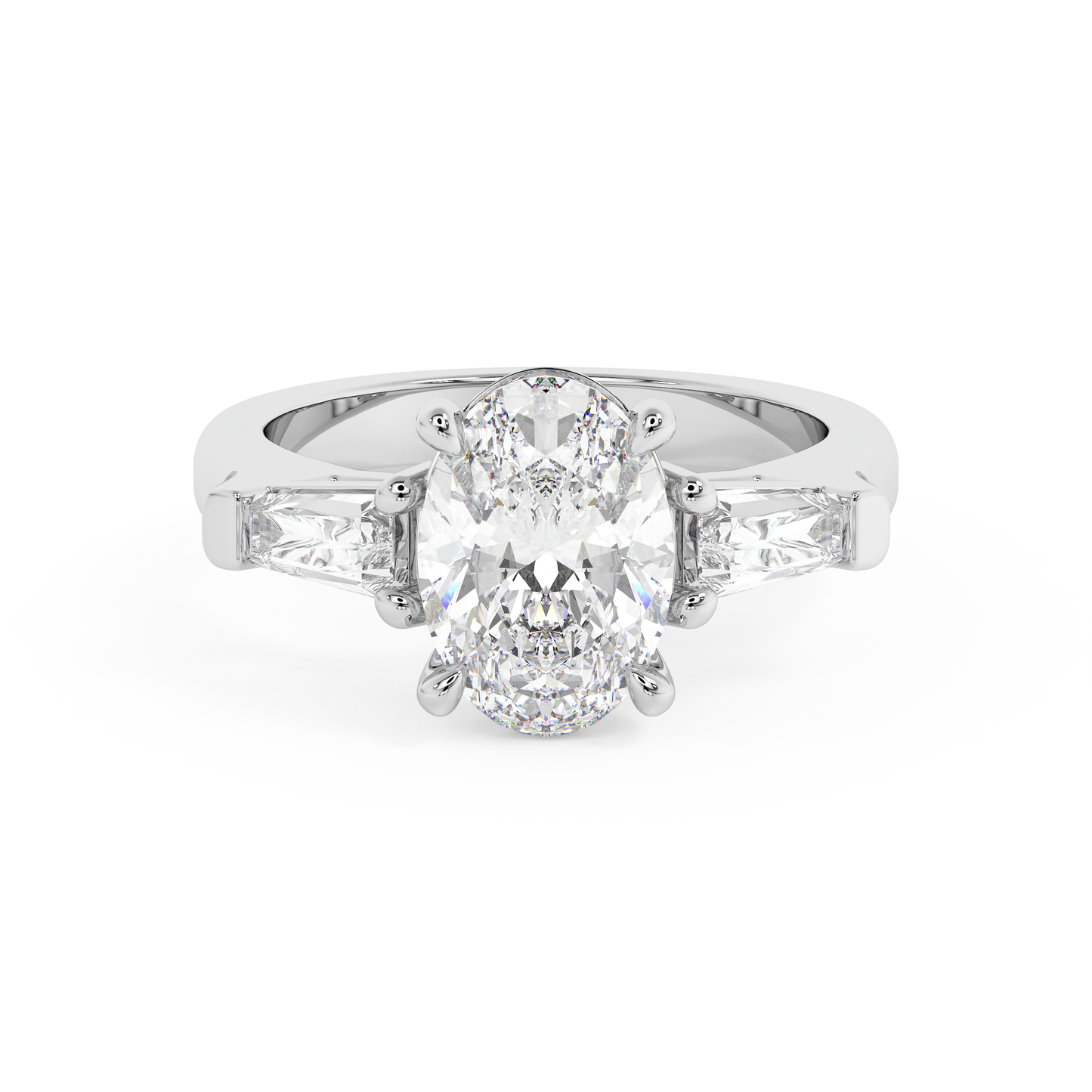 Emerald Solitaire Lab Grown Diamond Engagement Ring