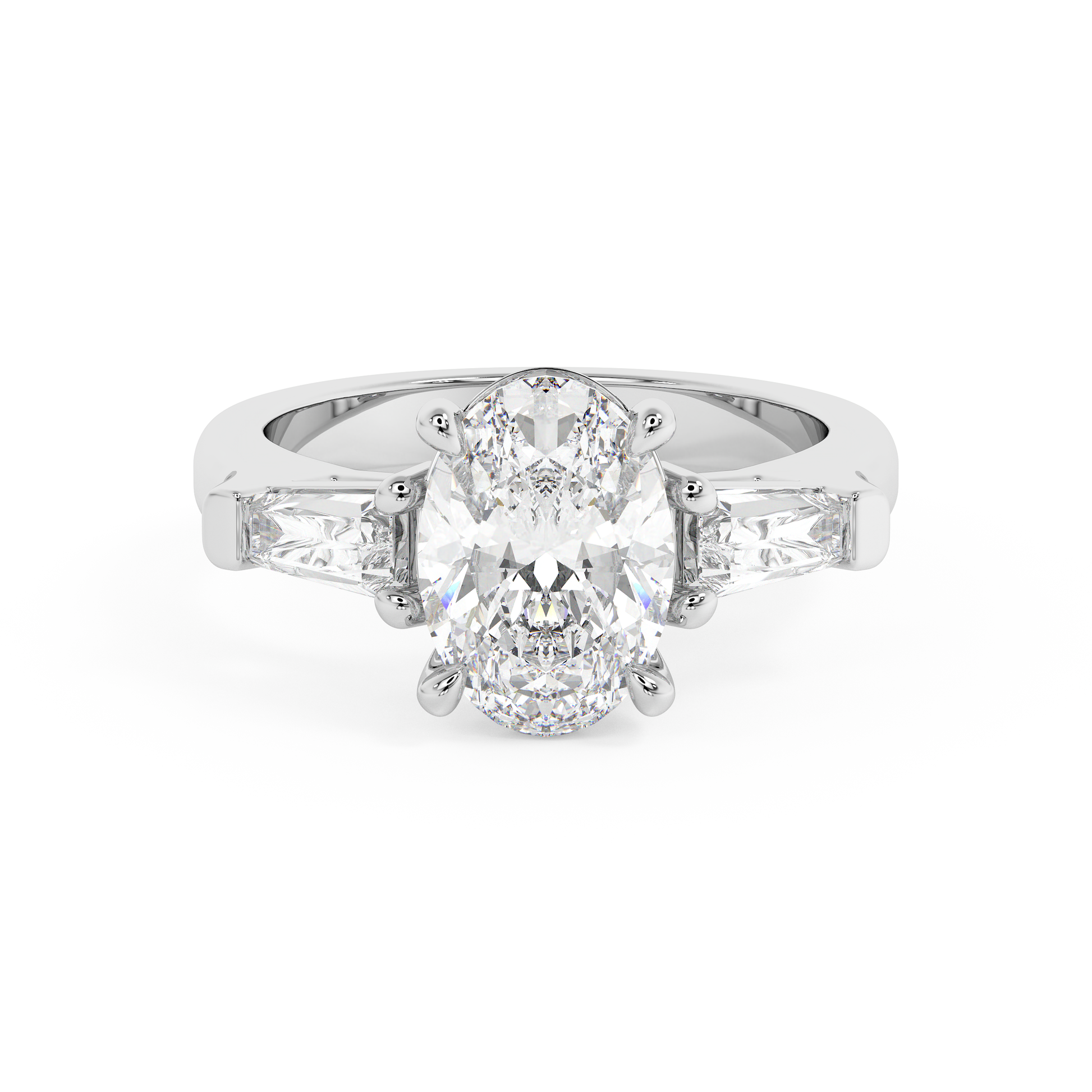 Emerald Solitaire Lab Grown Diamond Engagement Ring