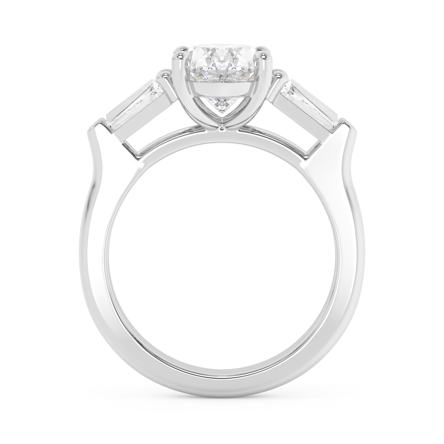 Emerald Solitaire Lab Grown Diamond Engagement Ring