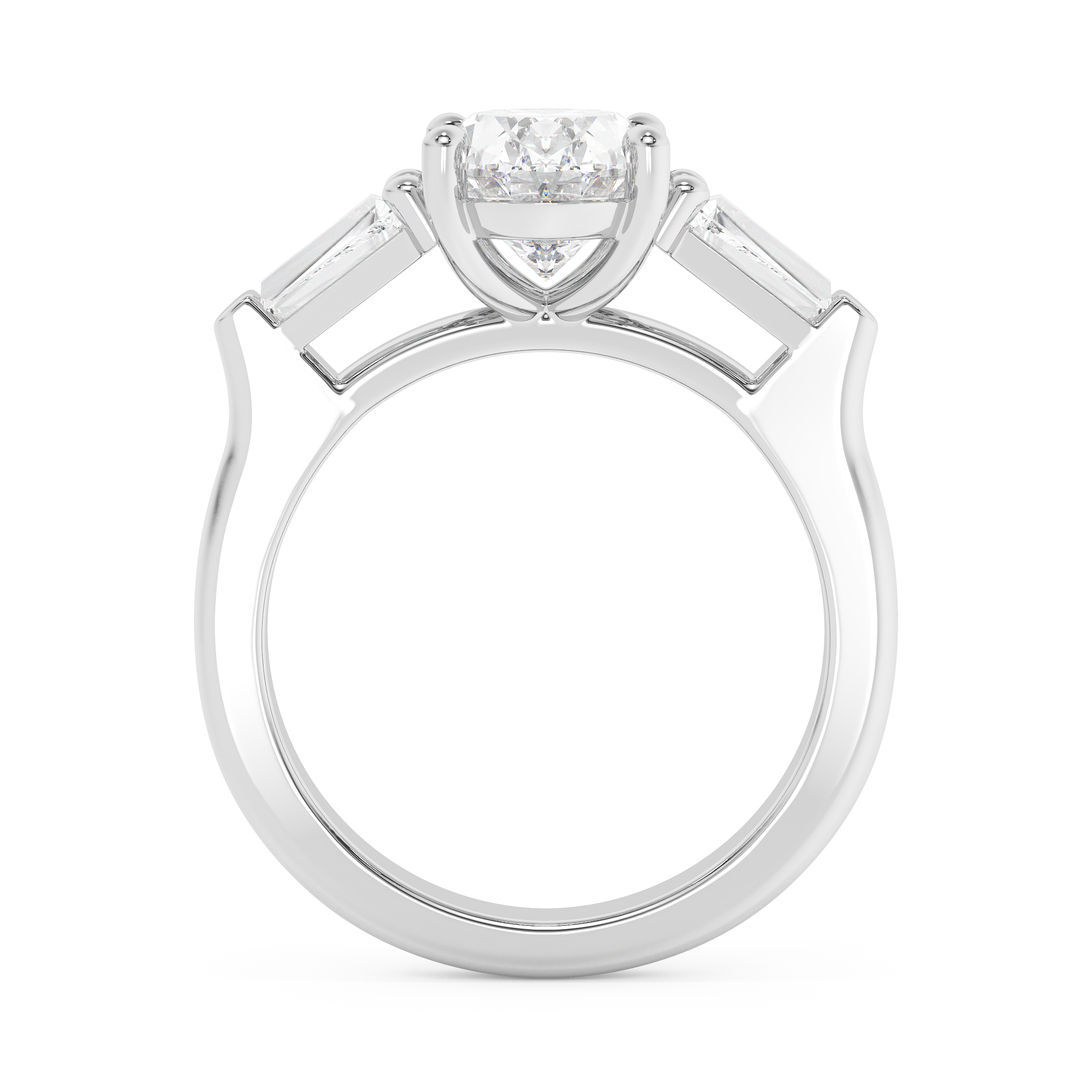 Emerald Solitaire Lab Grown Diamond Engagement Ring