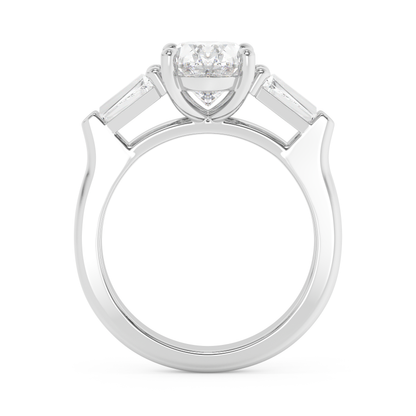 Emerald Solitaire Lab Grown Diamond Engagement Ring