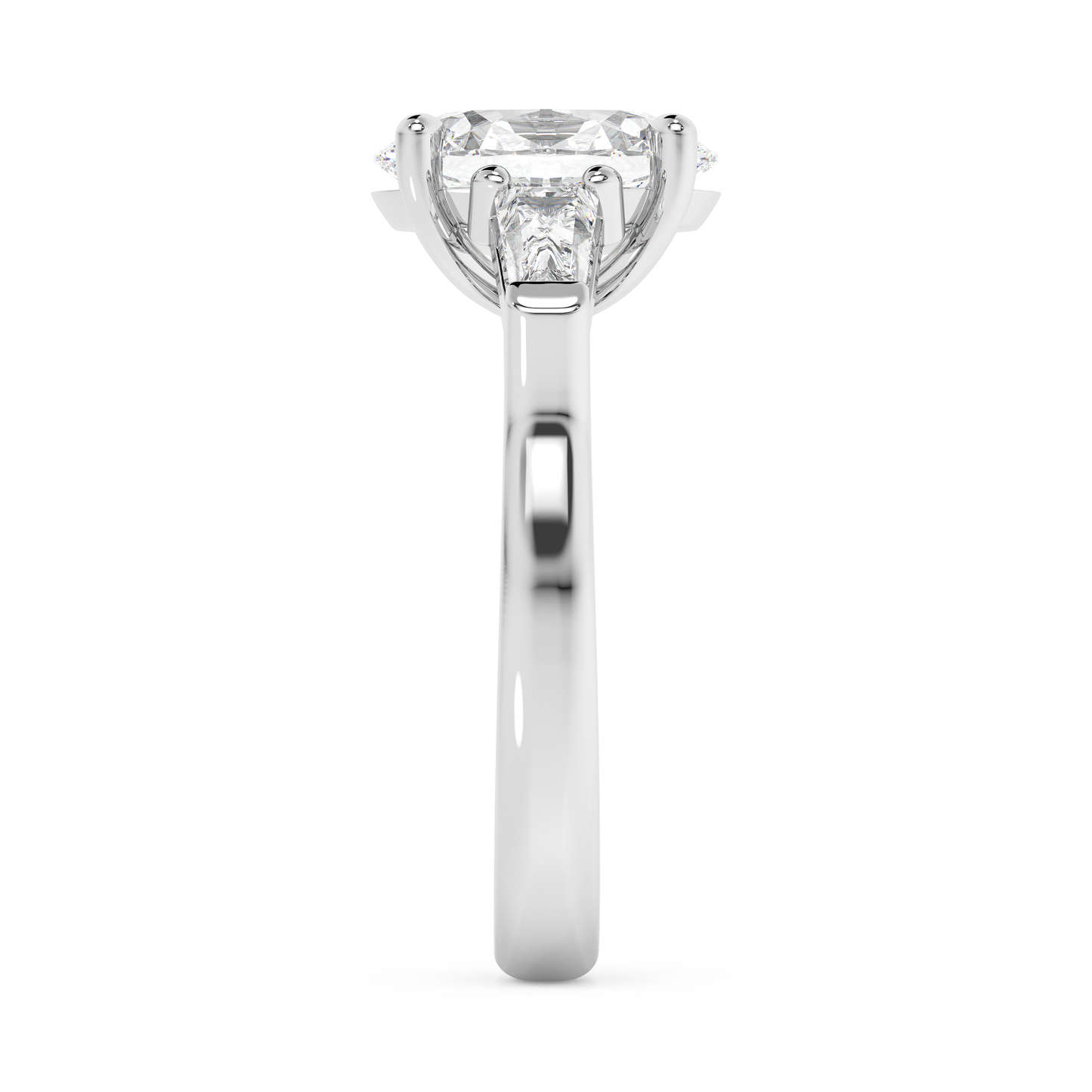 Emerald Solitaire Lab Grown Diamond Engagement Ring