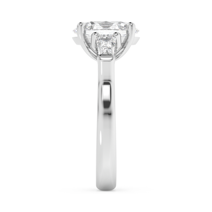 Emerald Solitaire Lab Grown Diamond Engagement Ring