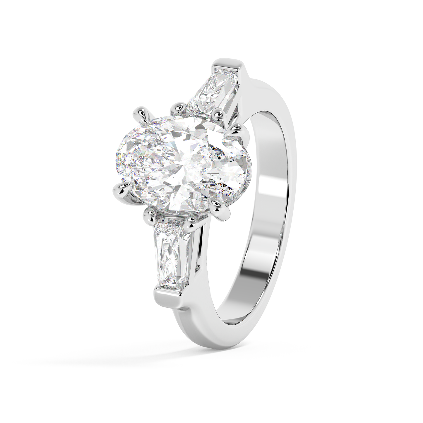 Emerald Solitaire Lab Grown Diamond Engagement Ring