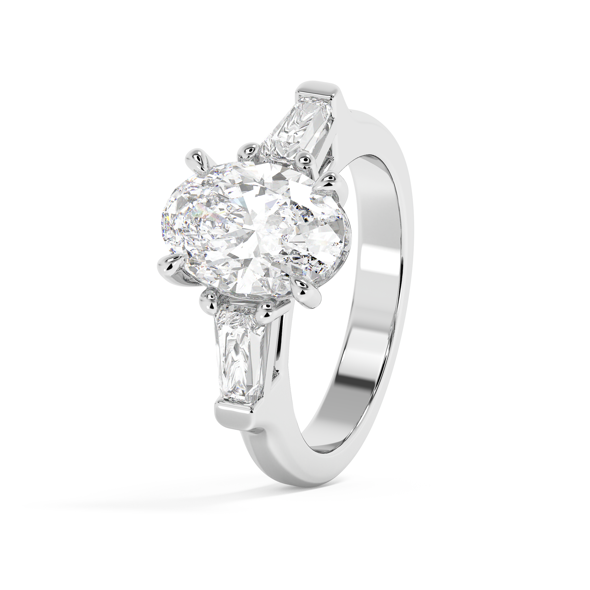 Emerald Solitaire Lab Grown Diamond Engagement Ring