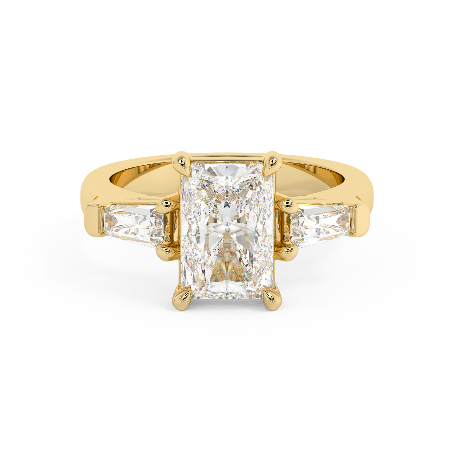 Emerald Solitaire Lab Grown Diamond Engagement Ring