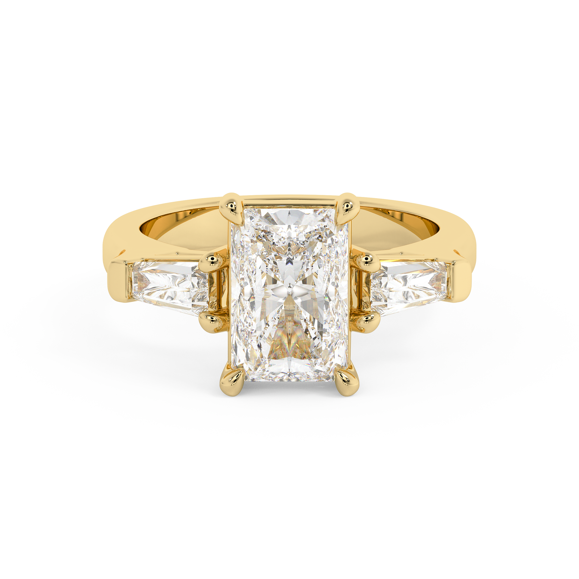Emerald Solitaire Lab Grown Diamond Engagement Ring