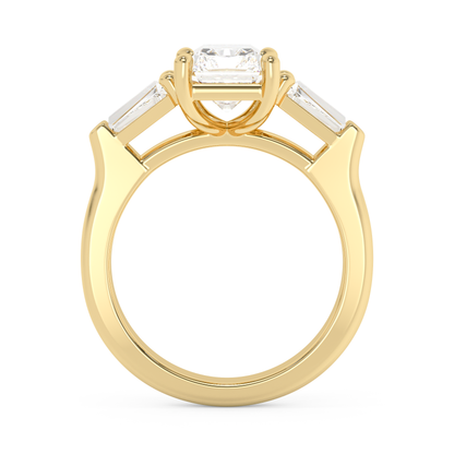 Emerald Solitaire Lab Grown Diamond Engagement Ring