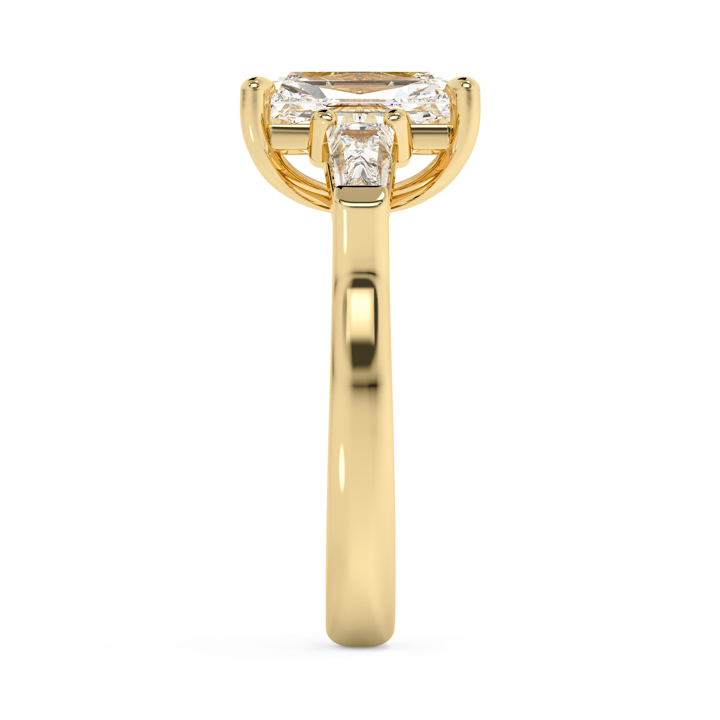 Emerald Solitaire Lab Grown Diamond Engagement Ring