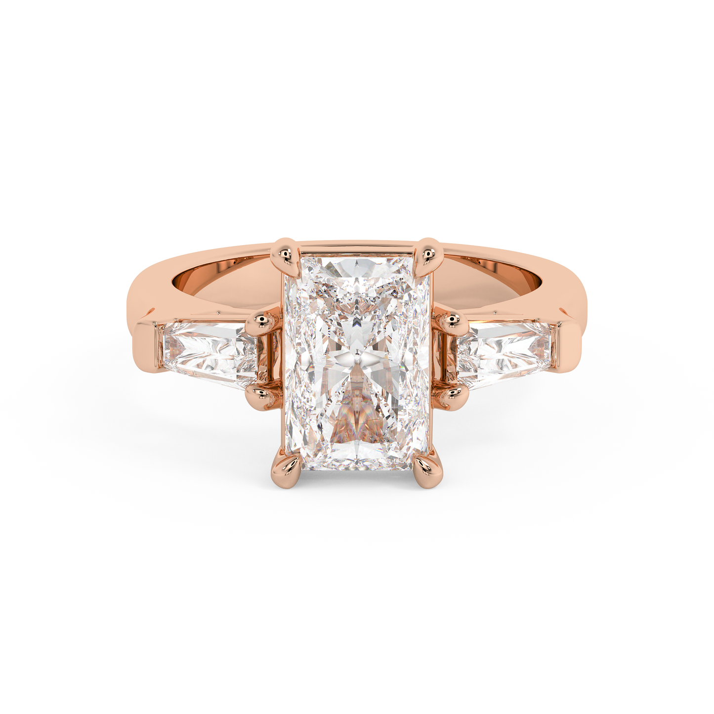 Emerald Solitaire Lab Grown Diamond Engagement Ring