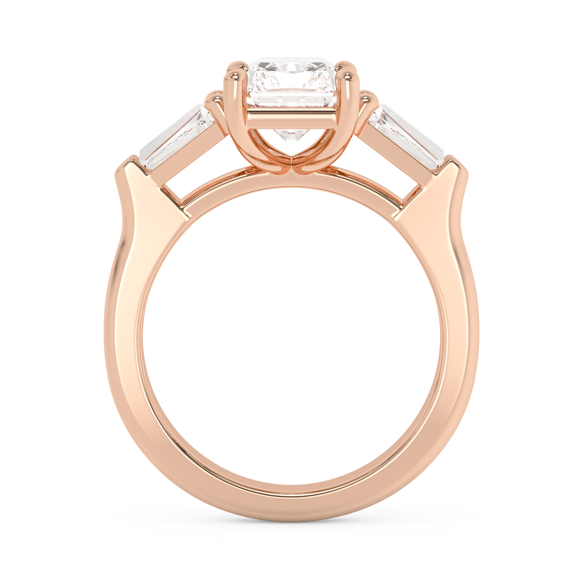 Emerald Solitaire Lab Grown Diamond Engagement Ring