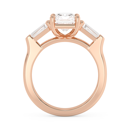 Emerald Solitaire Lab Grown Diamond Engagement Ring