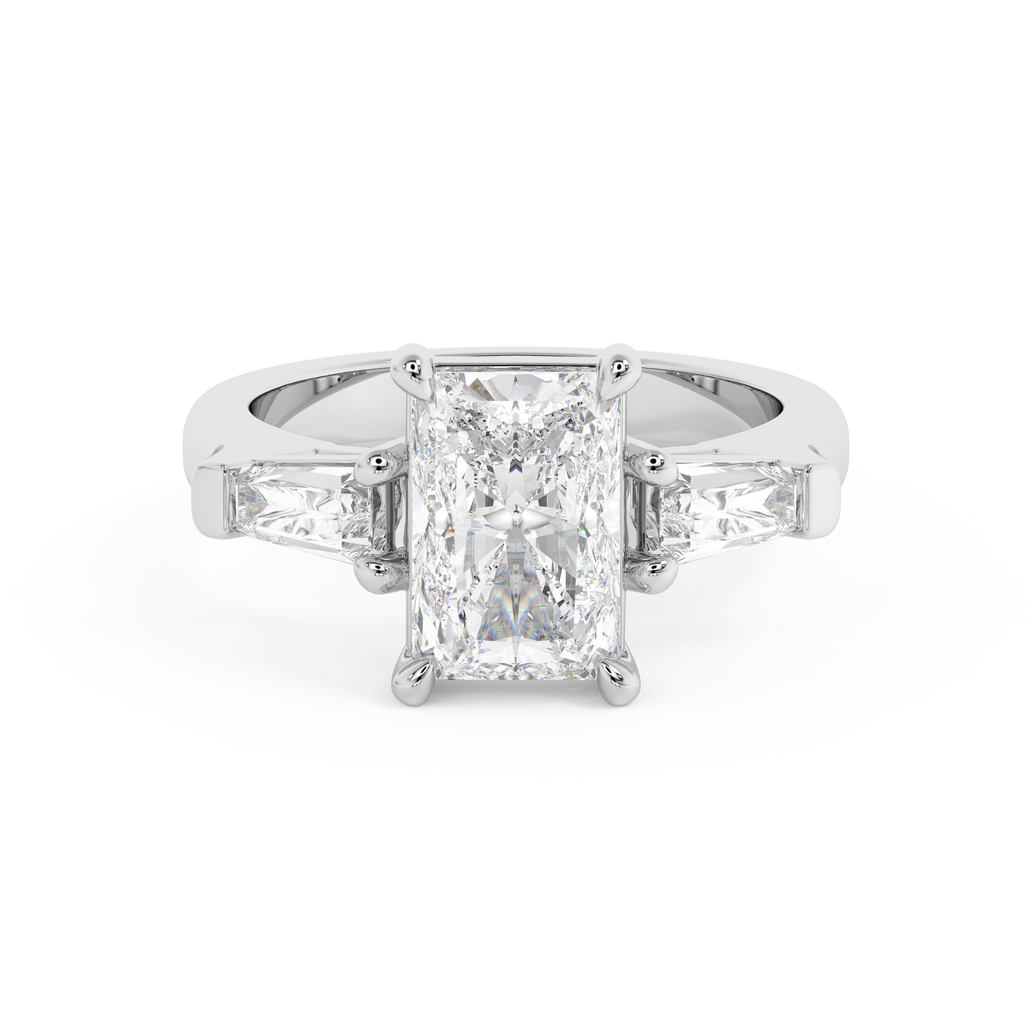 Emerald Solitaire Lab Grown Diamond Engagement Ring