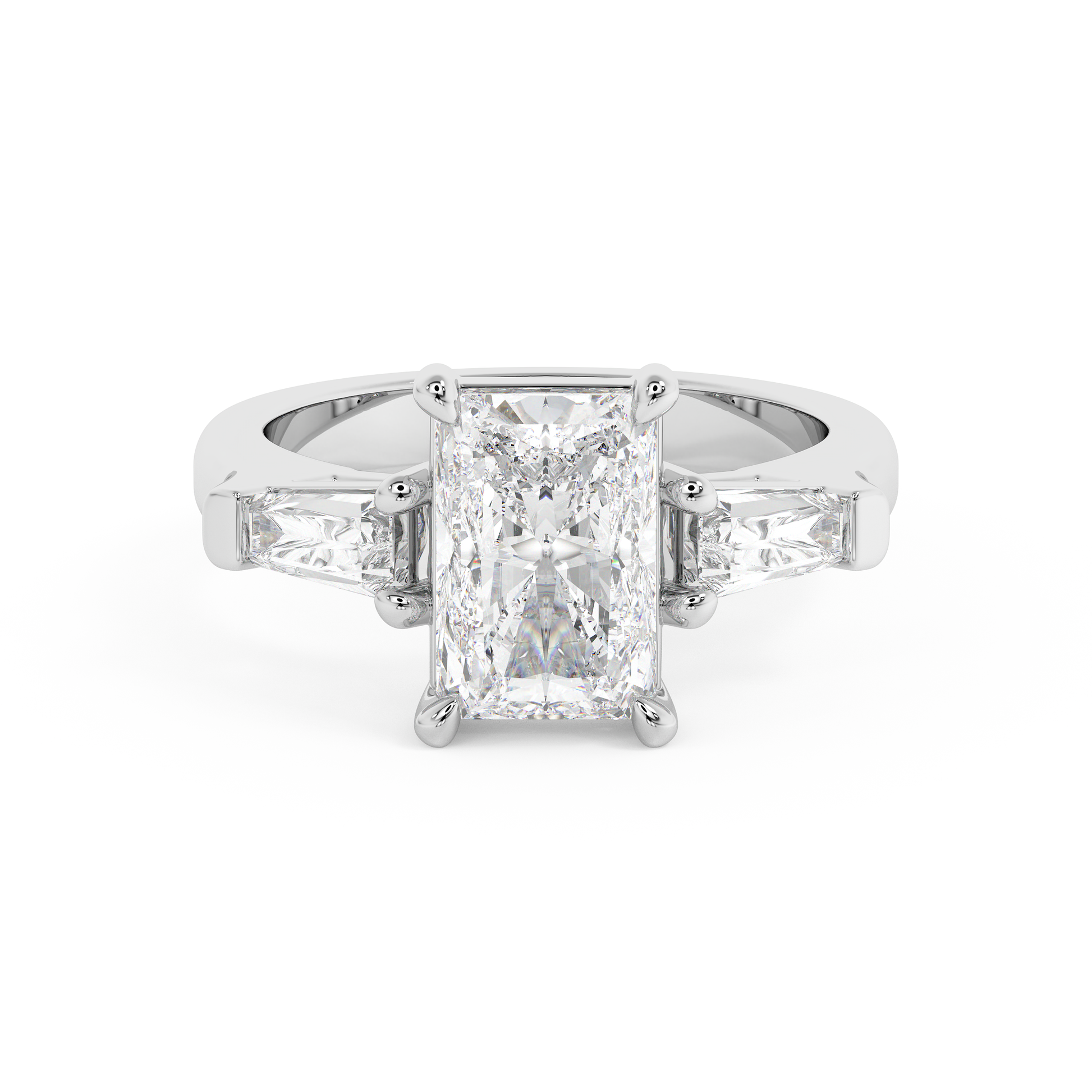 Emerald Solitaire Lab Grown Diamond Engagement Ring
