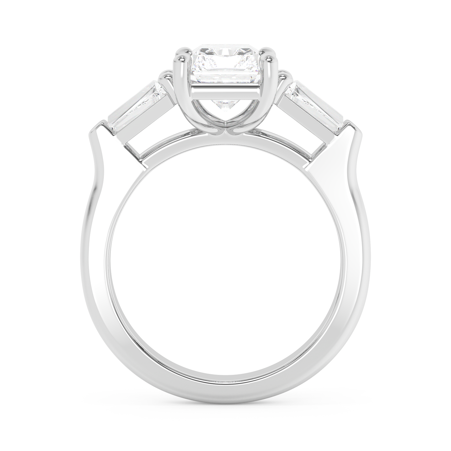 Emerald Solitaire Lab Grown Diamond Engagement Ring