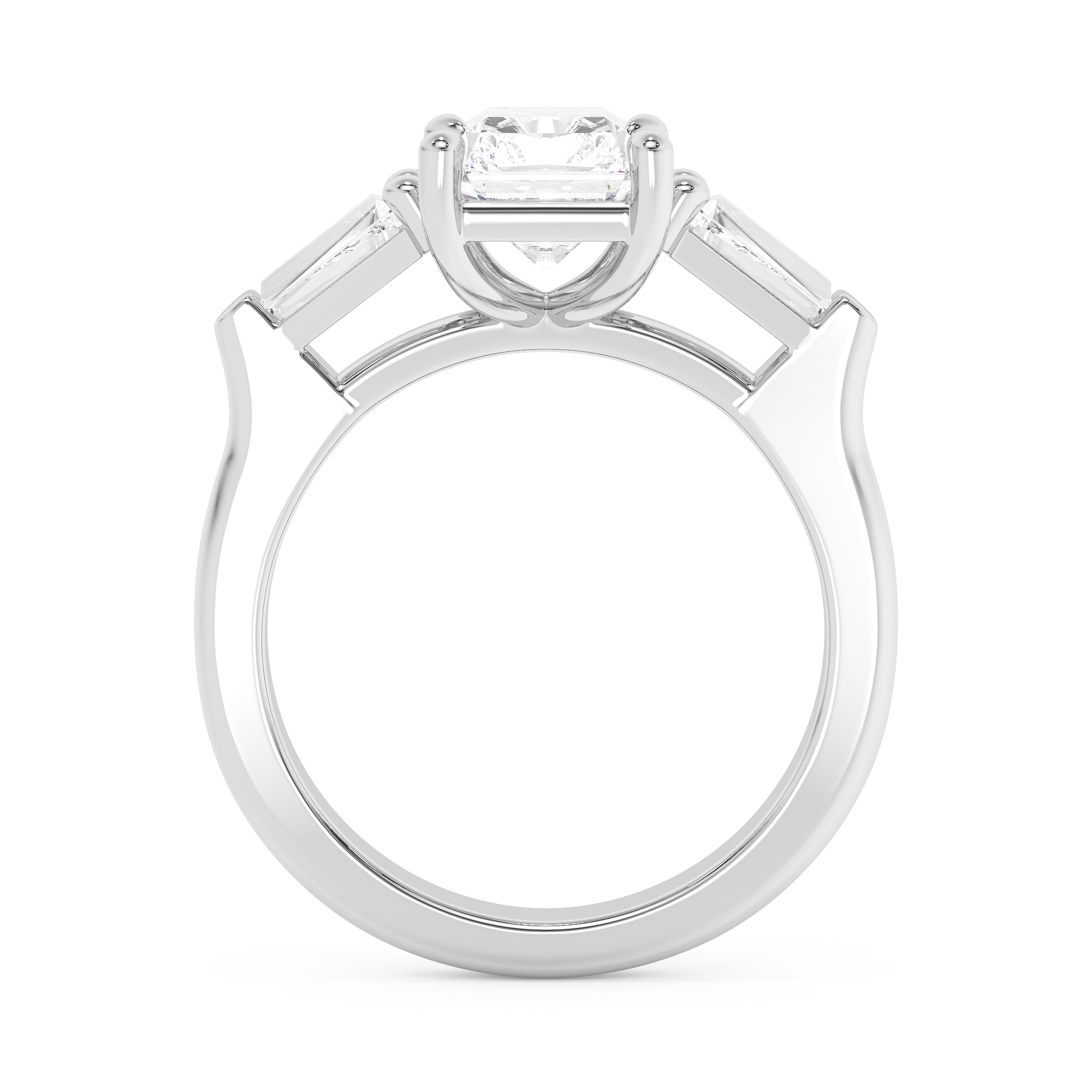 Emerald Solitaire Lab Grown Diamond Engagement Ring