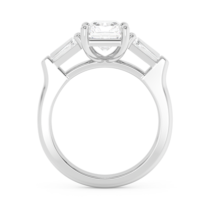Emerald Solitaire Lab Grown Diamond Engagement Ring