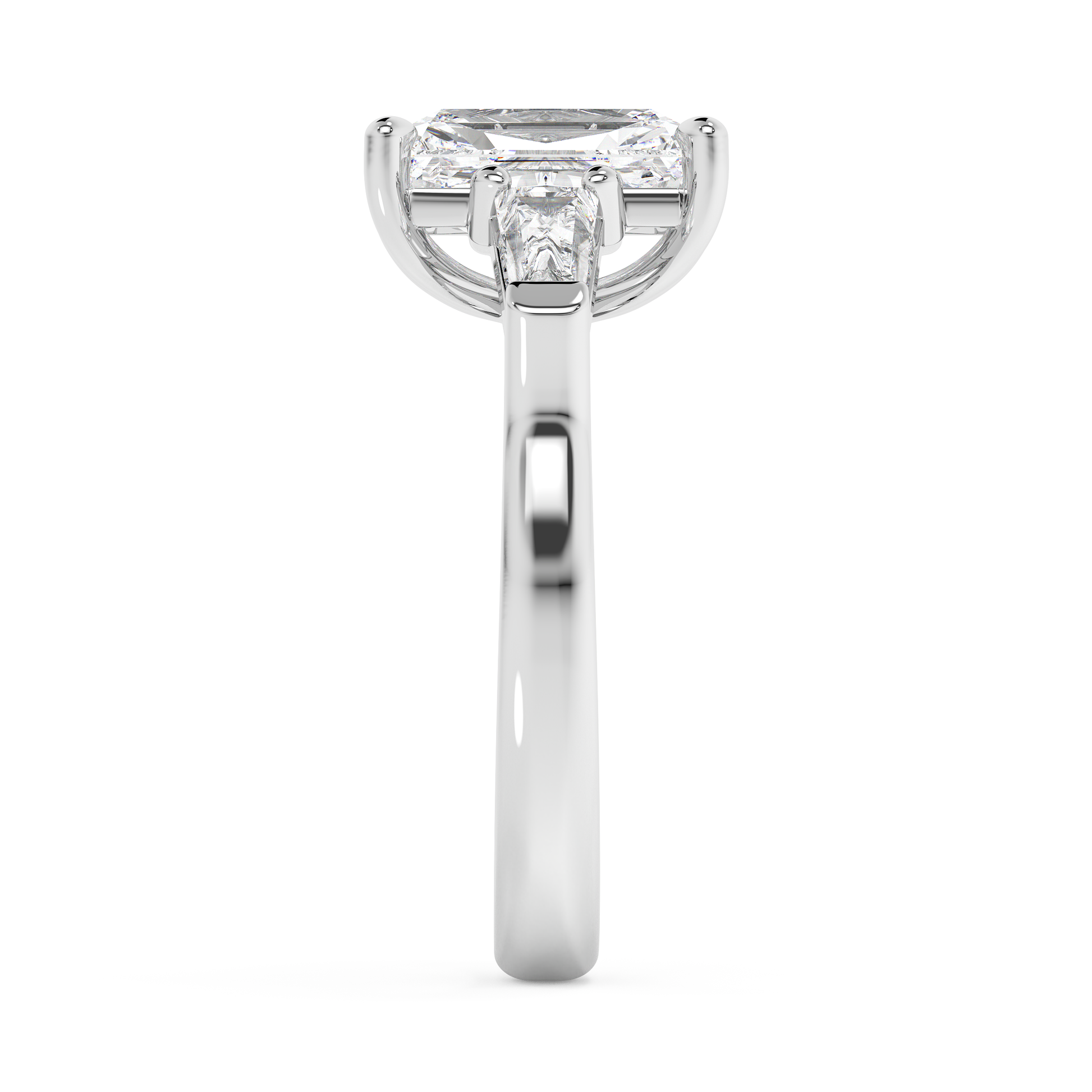 Emerald Solitaire Lab Grown Diamond Engagement Ring