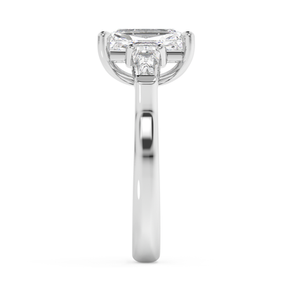Emerald Solitaire Lab Grown Diamond Engagement Ring