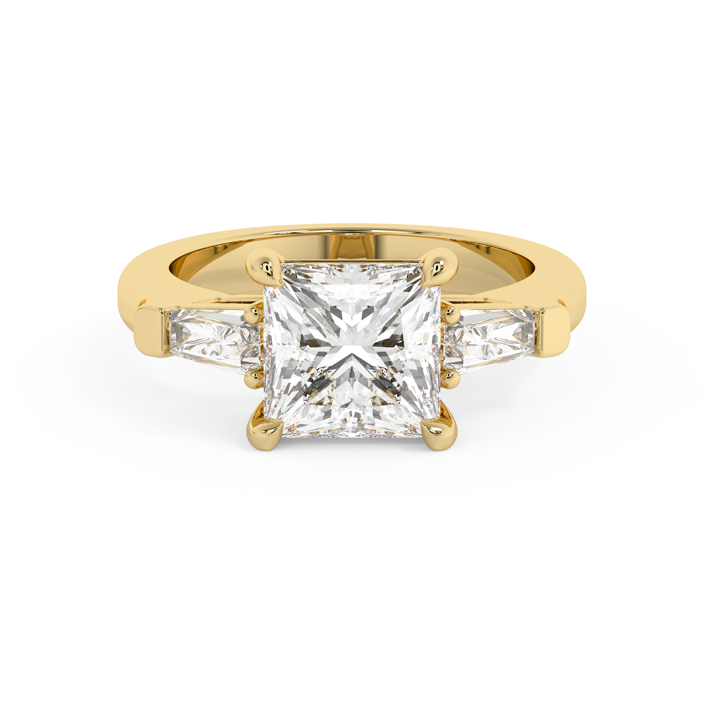 Emerald Solitaire Lab Grown Diamond Engagement Ring